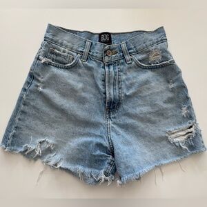 BDG Urban Outfitters Women’s A Line Jean Shorts Size 26 Light Blue Distressed